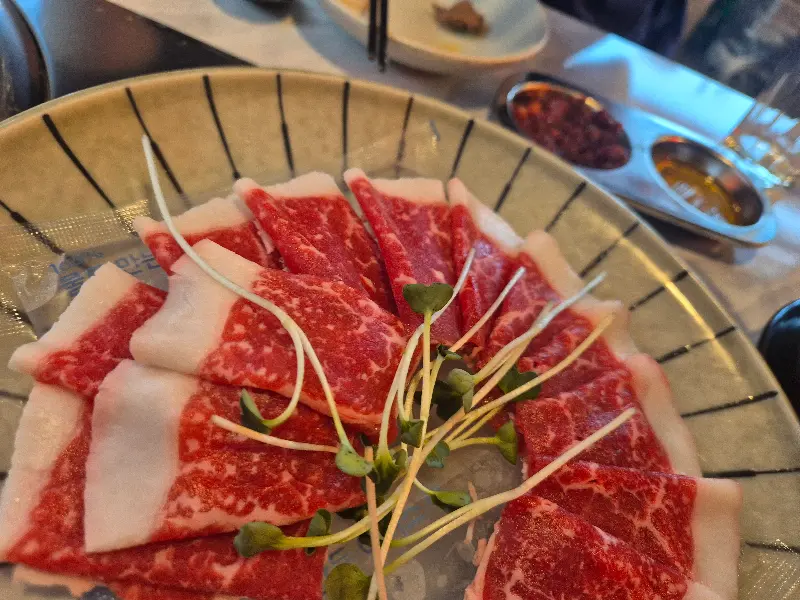 차돌박이의 아름다운 마블링