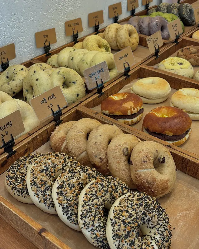 진열된 베이글