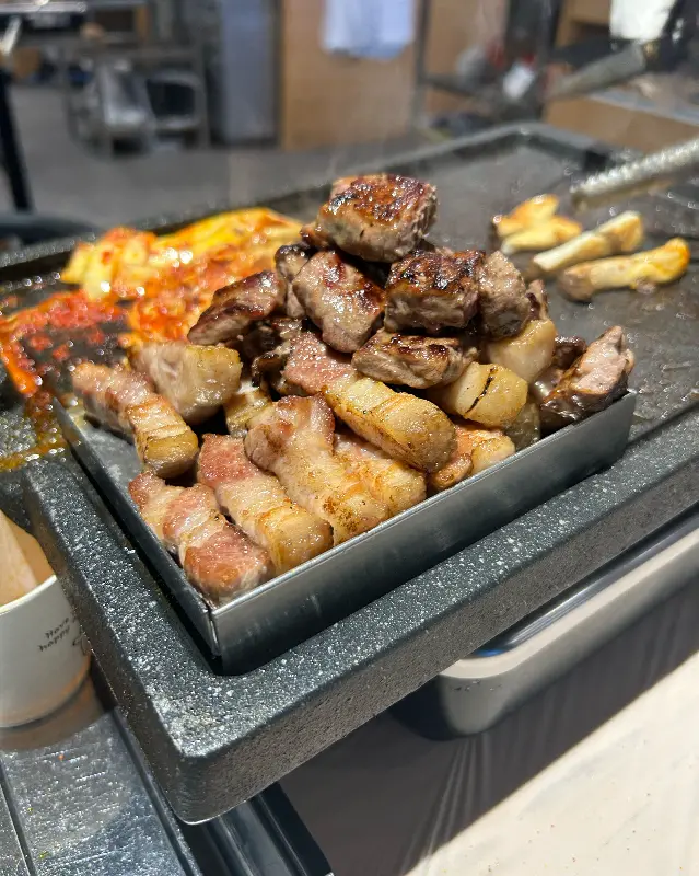 삼겹살과 깔라만시 와사비