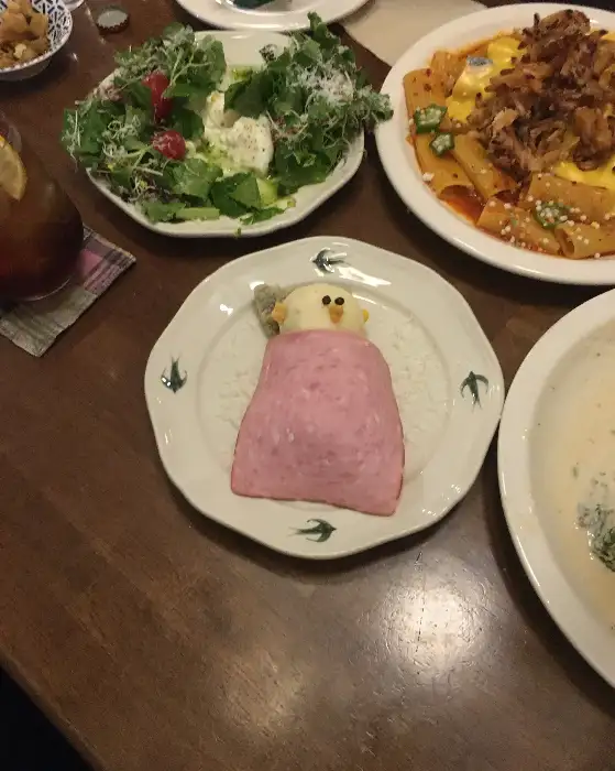 귀여운 감자사라다와 파스타, 샐러드