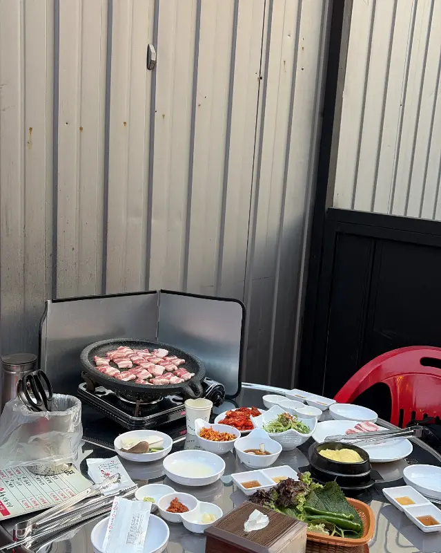 야외 테이블 세팅