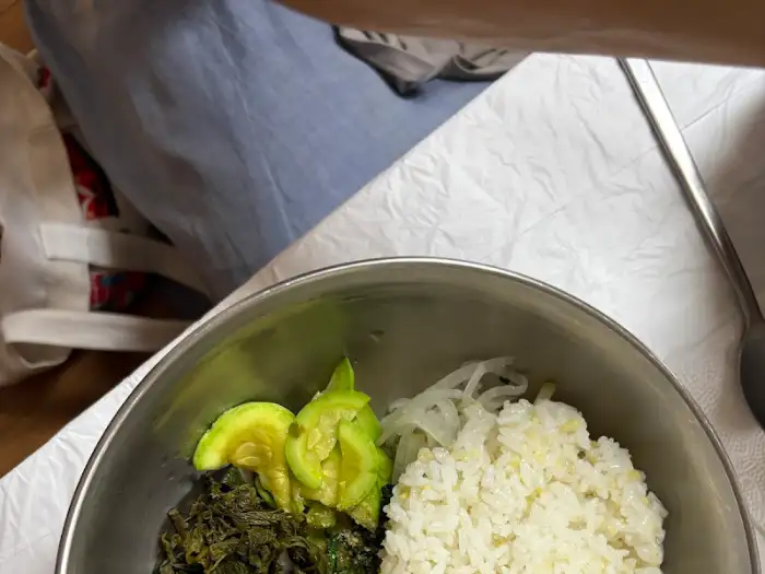 산채비빔밥의 밥과 나물