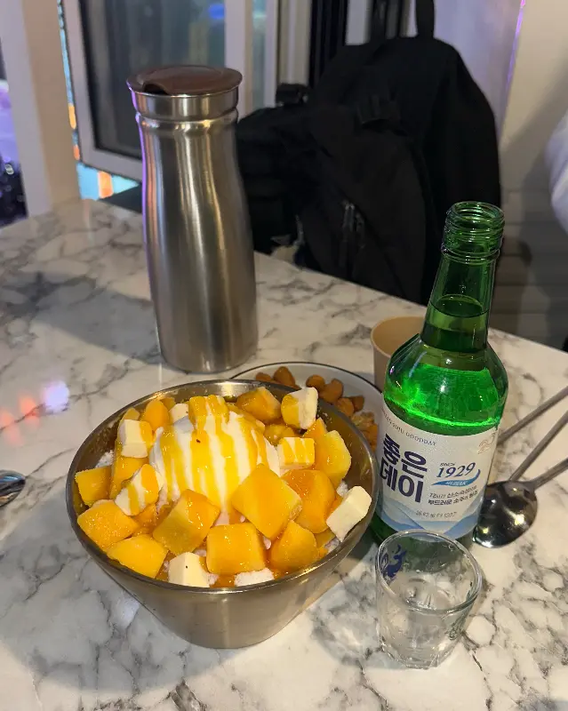 망고 빙수의 황홀한 비주얼