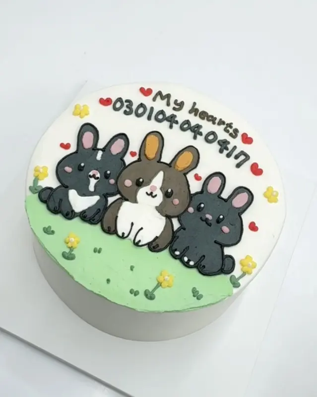 귀여운 강아지 캐릭터 케이크