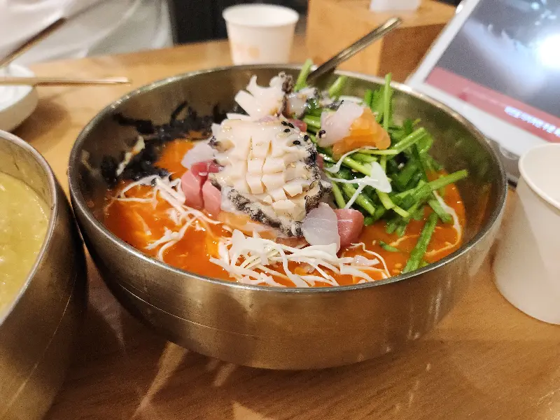 전복물회 클로즈업