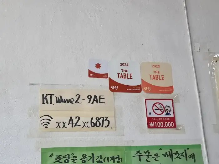벽에 붙어있는 안내문
