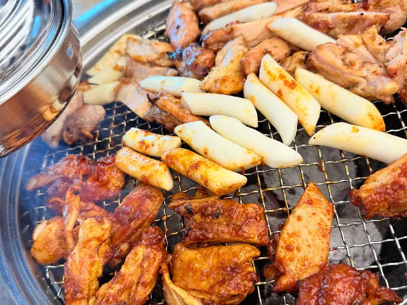숯불닭갈비와 떡