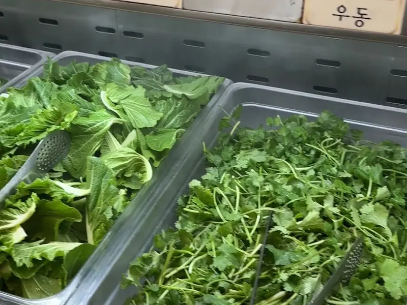 신선한 야채 코너