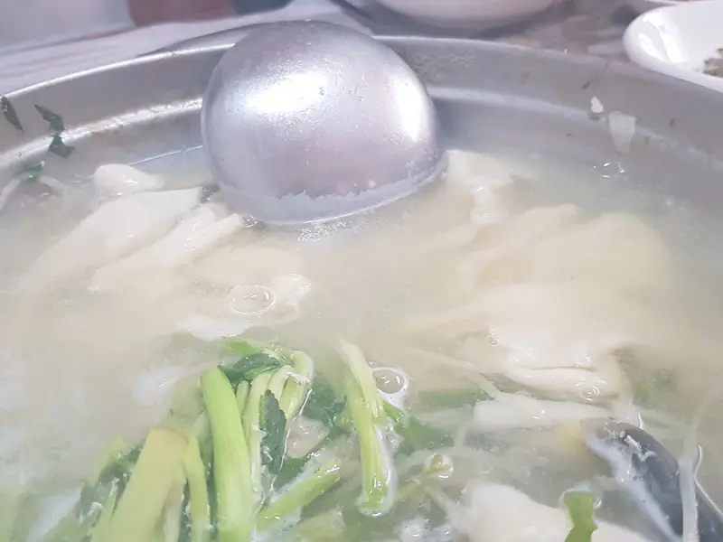 수제비가 들어간 복지리