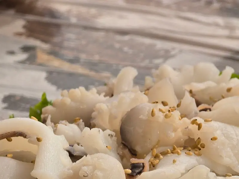 접사로 촬영한 닭똥집