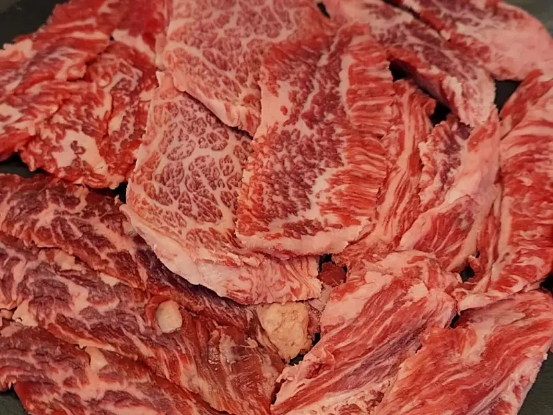 환상적인 마블링의 한우 모둠