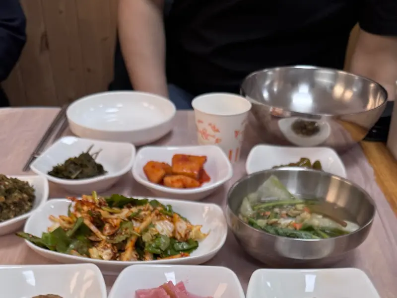 백반식 반찬 클로즈업