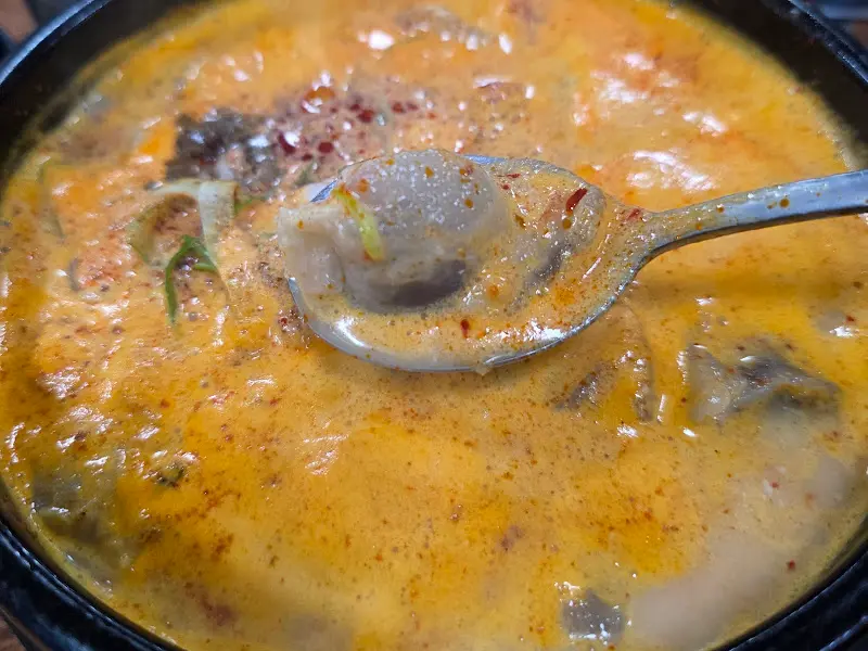 얼큰섞어탕 국물