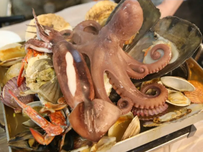 다채로운 해산물이 가득한 모듬 한 상