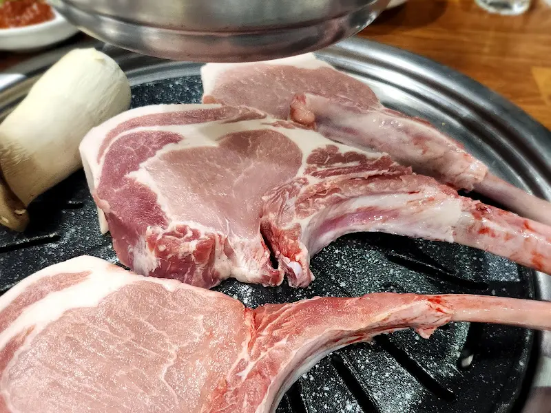 돼지 생갈비 클로즈업