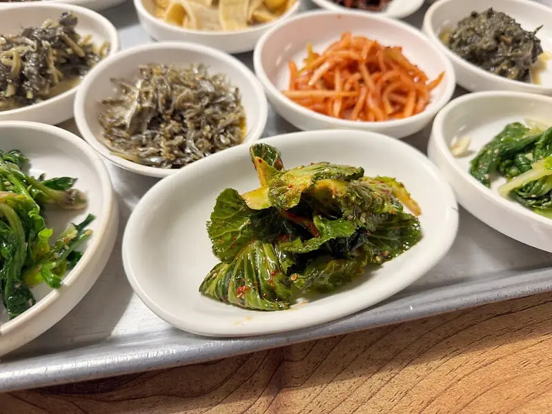 다양한 밑반찬 클로즈업