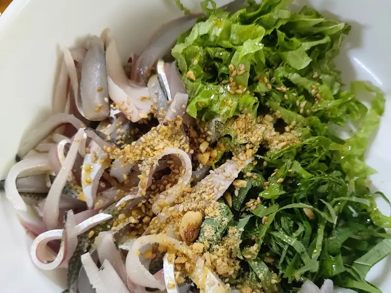 도다리 회와 비빔 야채