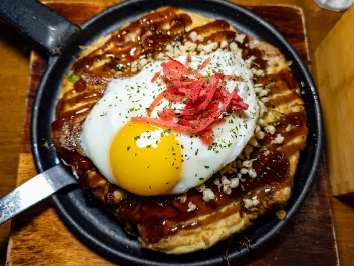 겉바속촉의 정석, 오코노미야끼 단면