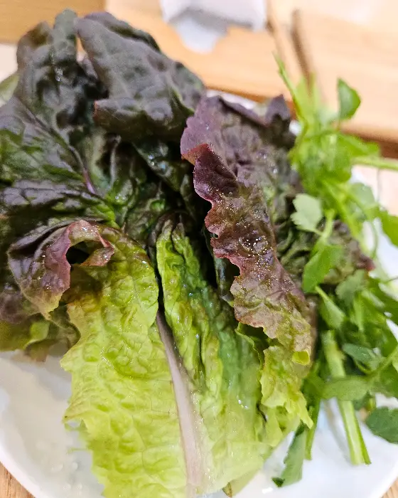 신선한 쌈 채소들