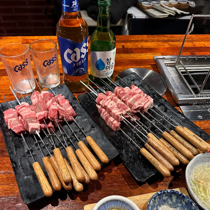 신선한 양꼬치 꼬치