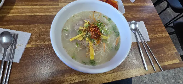 고기국수 클로즈업 사진