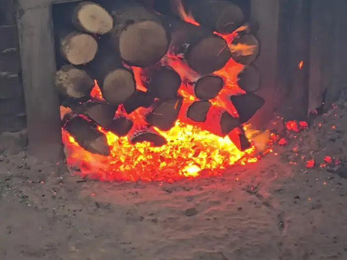 장작불이 타오르는 모습