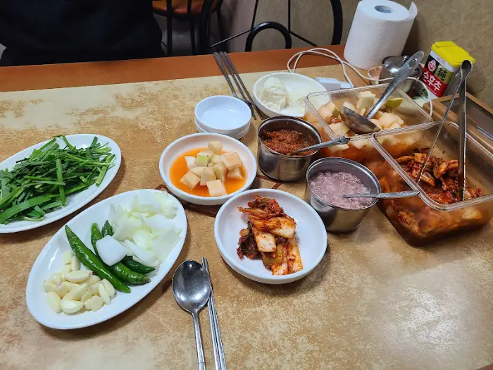 밑반찬 클로즈업 사진