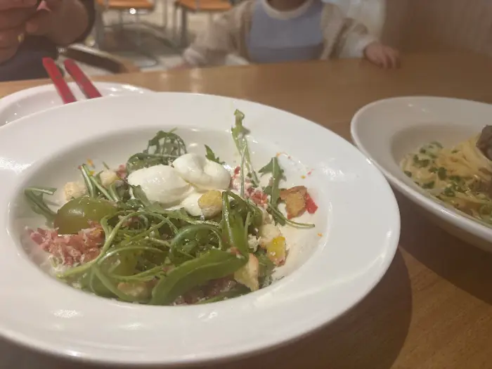 싱그러운 채소와 치즈가 올라간 샐러드