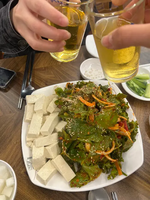 손두부와 야채 절임