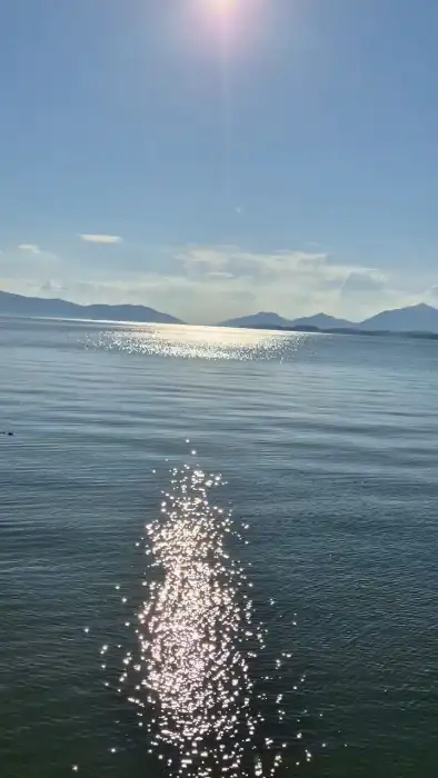 햇살이 반짝이는 바다 풍경