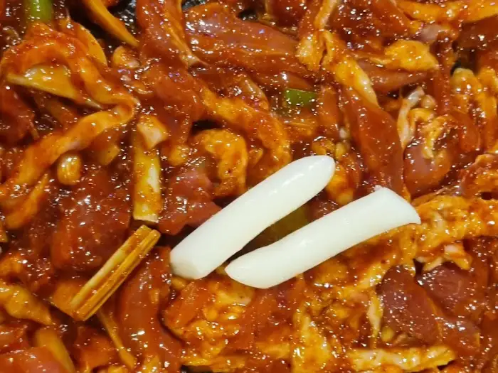 오리불고기와 떡