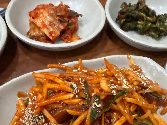 채소 무침 요리 클로즈업
