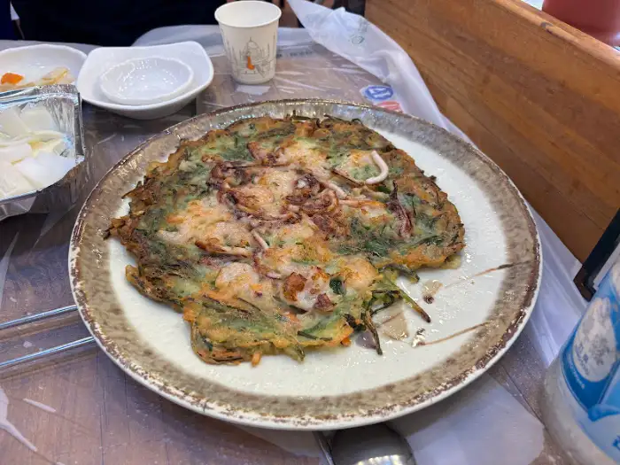 해물파전 확대 모습