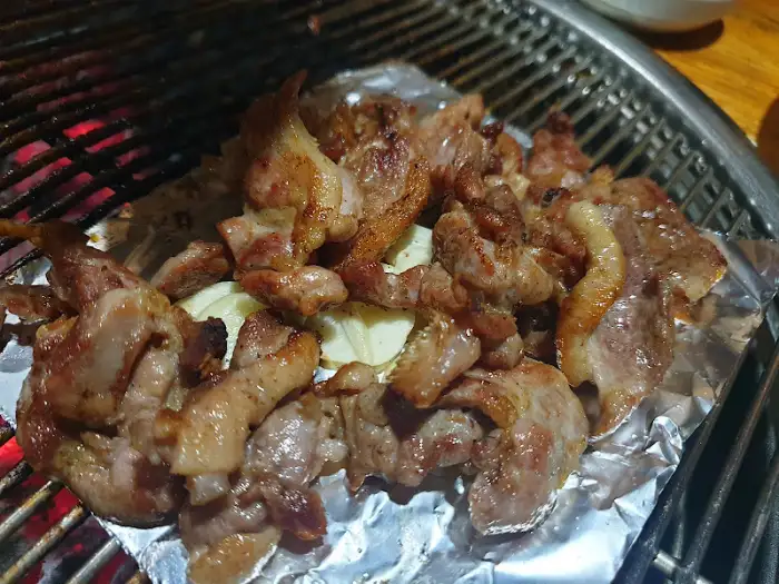 잘 구워진 오리고기 한 점