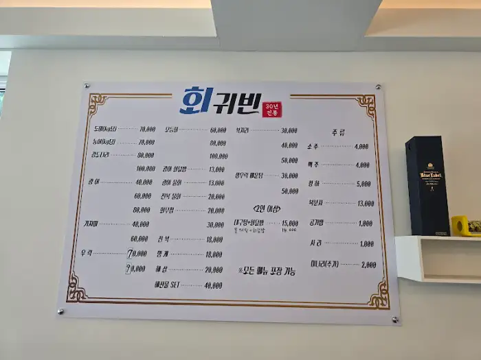 회귀 메뉴판