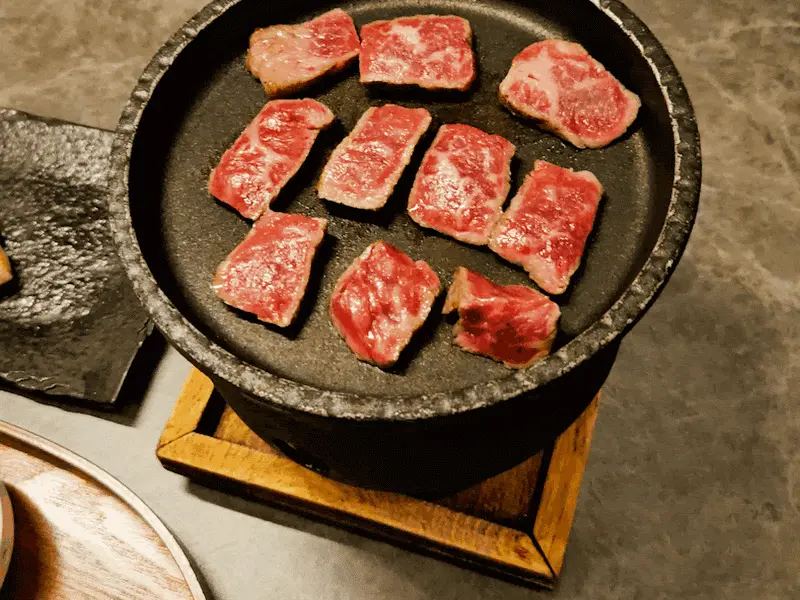 화로에 구워 먹는 한우