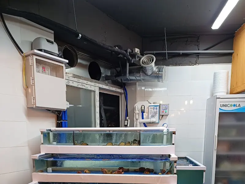 싱싱한 해산물이 가득한 수족관
