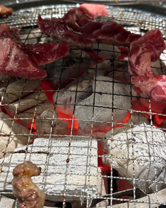 숯불 위의 고기
