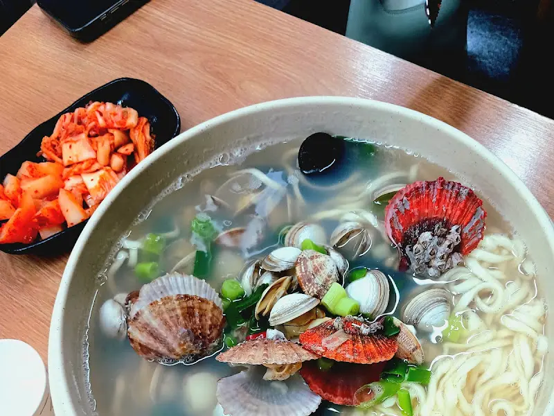 해물칼국수 클로즈업