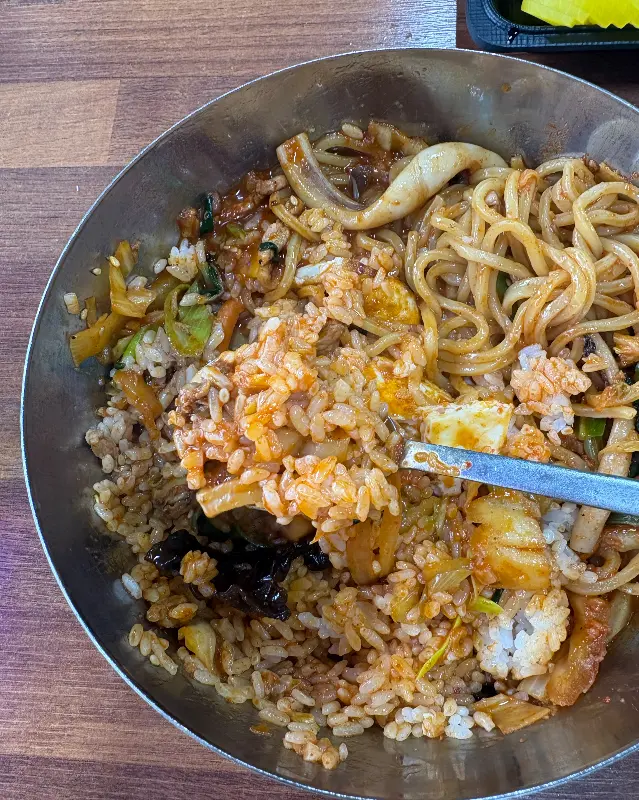 비빔짬뽕 밥 비벼먹기