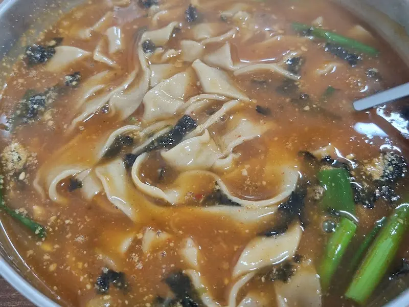 장칼국수 클로즈업 사진