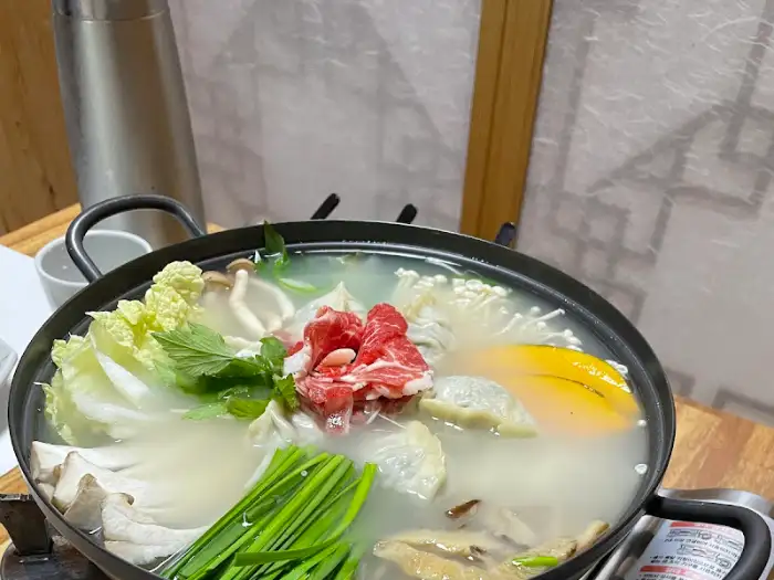 만두전골 클로즈업 샷