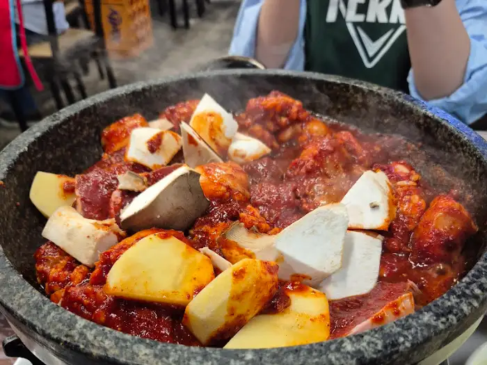 양념 곱창 클로즈업