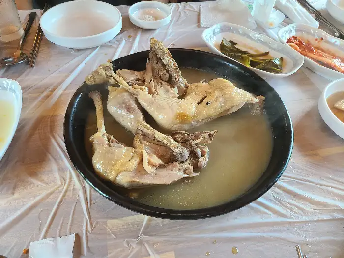 푸짐하게 나온 엄나무닭백숙