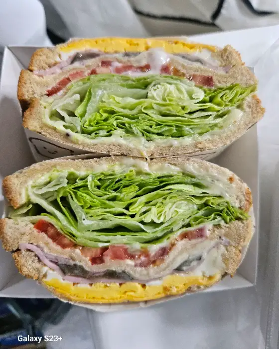 샌드위치 단면 클로즈업
