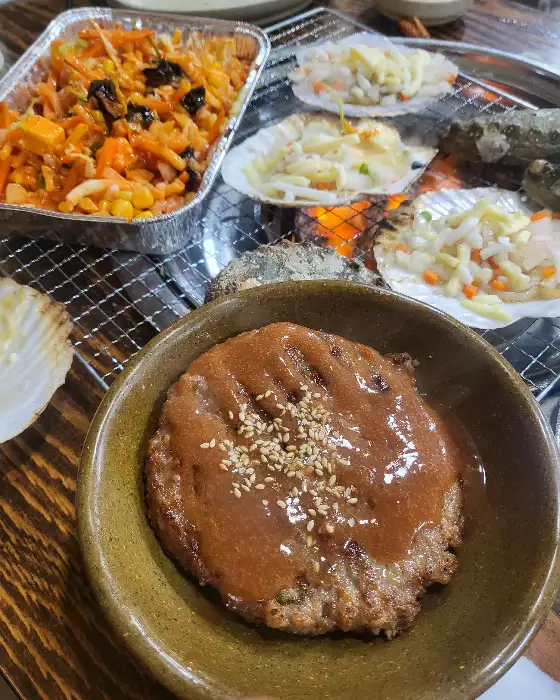 치즈 가리비구이와 떡갈비