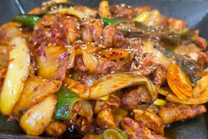 매콤한 돼지볶음 클로즈업