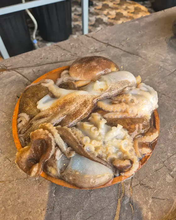 접시에 담긴 신선한 문어