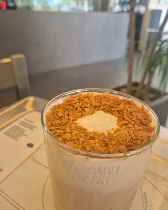 크림 라떼 클로즈업