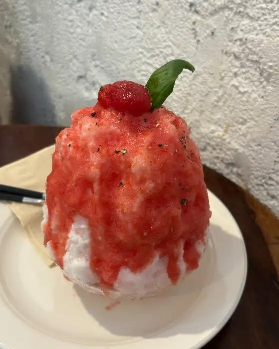 딸기 빙수 클로즈업